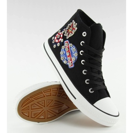 Deportivas tobilleras con piedras BL101P Negro 4