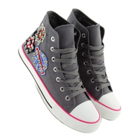 Deportivas tobilleras con piedras BL101P Gris 4