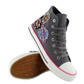 Deportivas tobilleras con piedras BL101P Gris 3