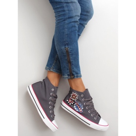 Deportivas tobilleras con piedras BL101P Gris 1