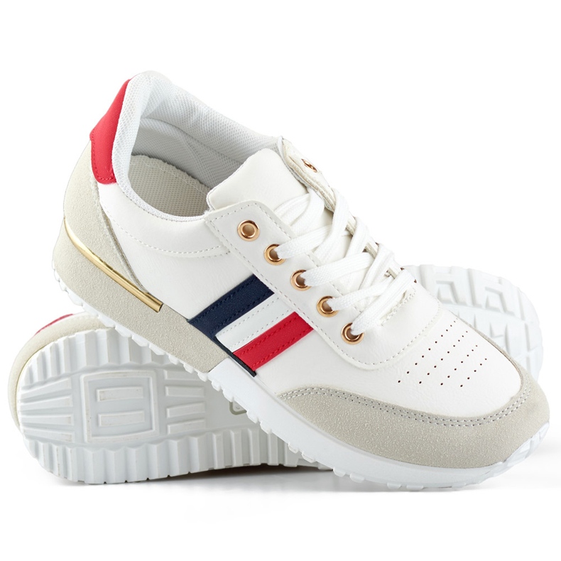 Calzado deportivo casual para mujer, blanco, elegantes zapatos con cordones. 1 Calzado deportivo casual para mujer, blanco, elegantes zapatos con cordones. 1