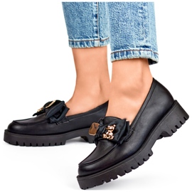 Mocasines negros con lazo, mocasines con osito. 3