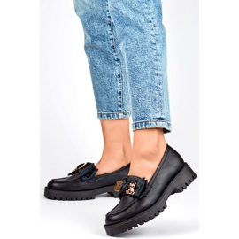 Mocasines negros con lazo, mocasines con osito. 4