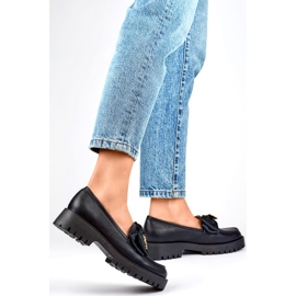 Mocasines negros con lazo, mocasines con osito. 2