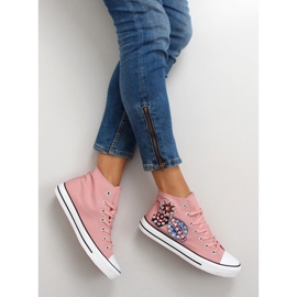 Deportivas tobilleras con piedras BL101P Rosa 1