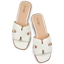 Chanclas de mujer casual clásicas blancas. blanco 1