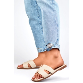 Chanclas de mujer casual clásicas beige 4