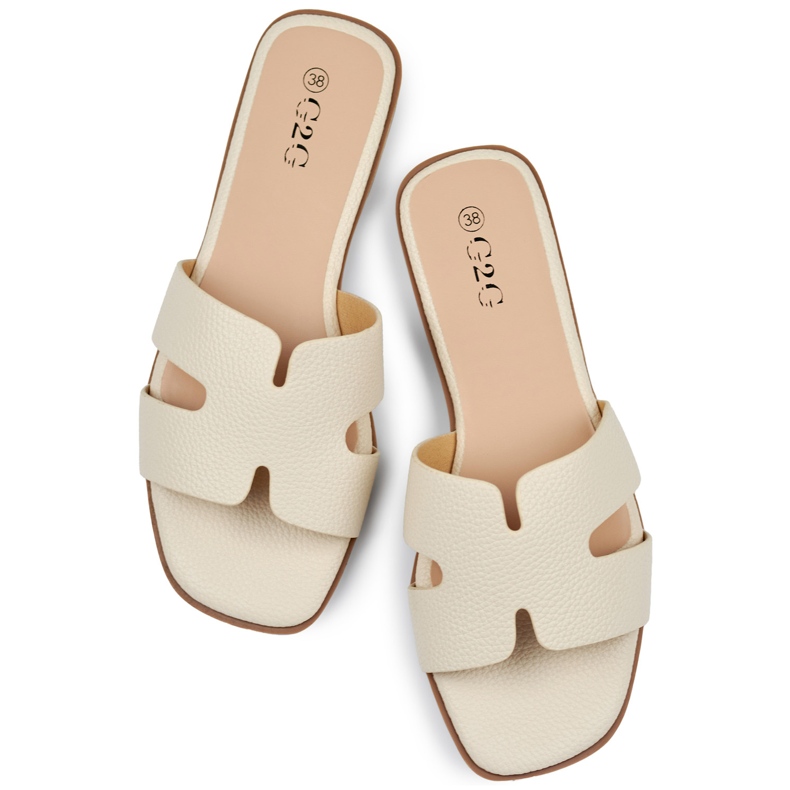 Chanclas de mujer casual clásicas beige 1