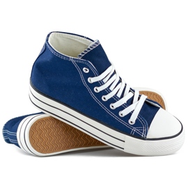 Zapatillas altas azul marino con suela gruesa. 1