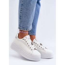 Zapatillas Mujer Plataforma Con Adornos Blanco Herbisa 2