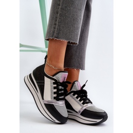Deportivas Mujer Cuña y Plataforma con Purpurina Negro Rafani 8