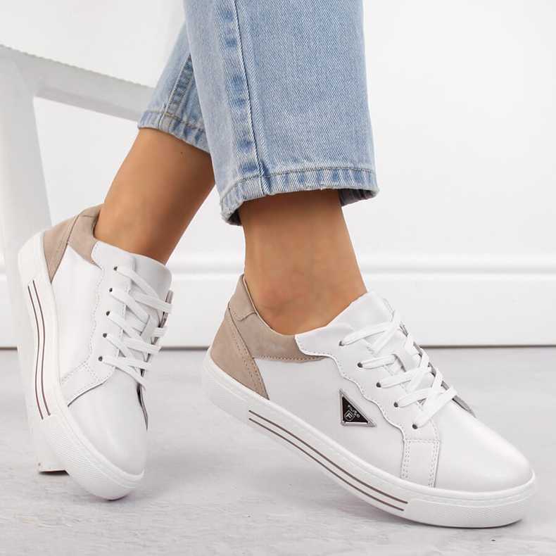 Zapatos deportivos con cordones mujer piel blanco Filippo DP6049 1 Zapatos deportivos con cordones mujer piel blanco Filippo DP6049 1