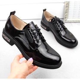 Zapatos oxford de mujer charol negro Filippo DP6189 4