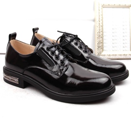 Zapatos oxford de mujer charol negro Filippo DP6189 5