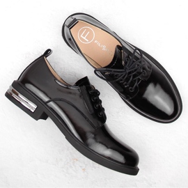 Zapatos oxford de mujer charol negro Filippo DP6189 7
