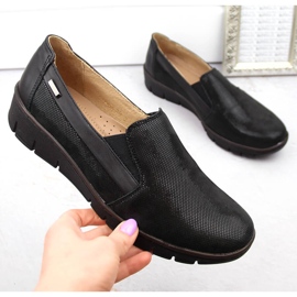 Zapatos cómodos sin cordones para mujer de piel, negro Helios 350.015.011 4