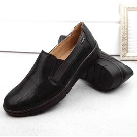 Zapatos cómodos sin cordones para mujer de piel, negro Helios 350.015.011 6