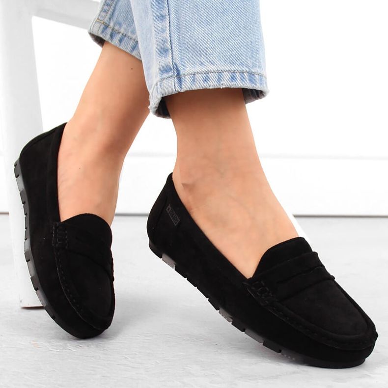 Mocasines cómodos de ante negro para mujer Big Star NN274929 1
