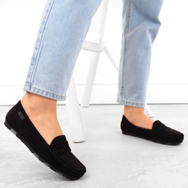 Mocasines cómodos de ante negro para mujer Big Star NN274929 2