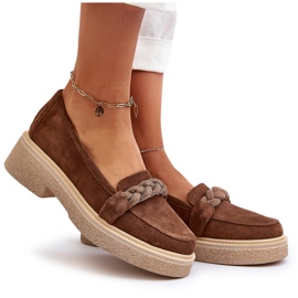 Zazoo 3429/W Mocasines Mujer De Ante Con Decoración, Marrón 10
