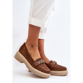 Zazoo 3429/W Mocasines Mujer De Ante Con Decoración, Marrón 3