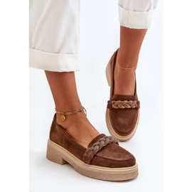 Zazoo 3429/W Mocasines Mujer De Ante Con Decoración, Marrón 5