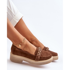 Zazoo 3429/W Mocasines Mujer De Ante Con Decoración, Marrón 8