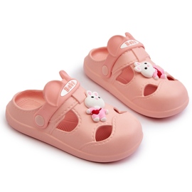 Pantuflas infantiles de espuma con decoración opleia rosa rosado 5