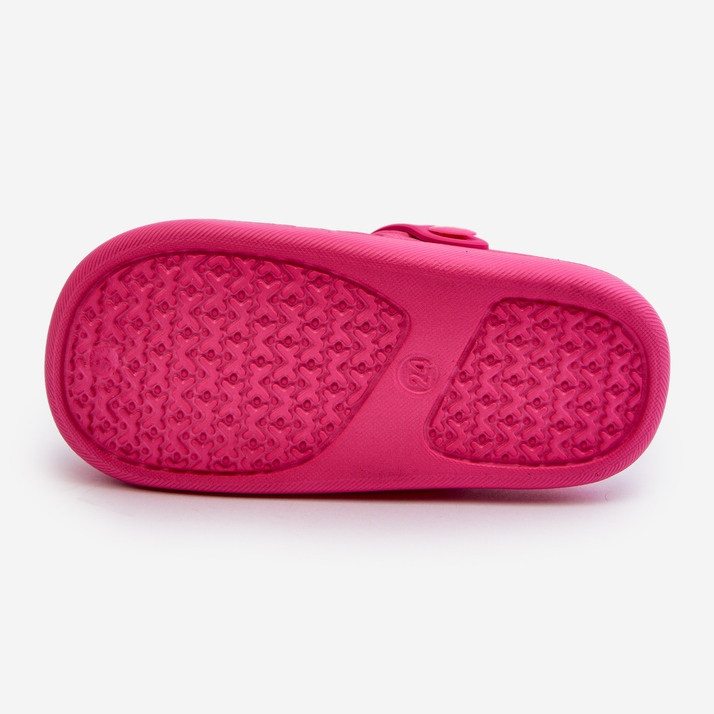 Pantuflas infantiles de espuma con adorno opaco fucsia rosa 1