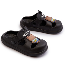 Chanclas infantiles de espuma con adorno, negro opleia 5