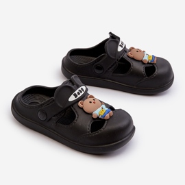 Chanclas infantiles de espuma con adorno, negro opleia 4