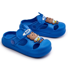 Pantuflas infantiles de espuma con adorno, azul opleia 5