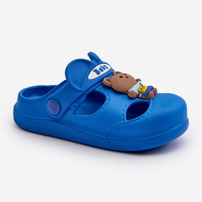 Pantuflas infantiles de espuma con adorno, azul opleia 2