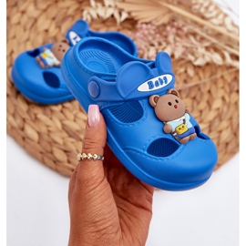 Pantuflas infantiles de espuma con adorno, azul opleia 3