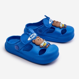 Pantuflas infantiles de espuma con adorno, azul opleia 4