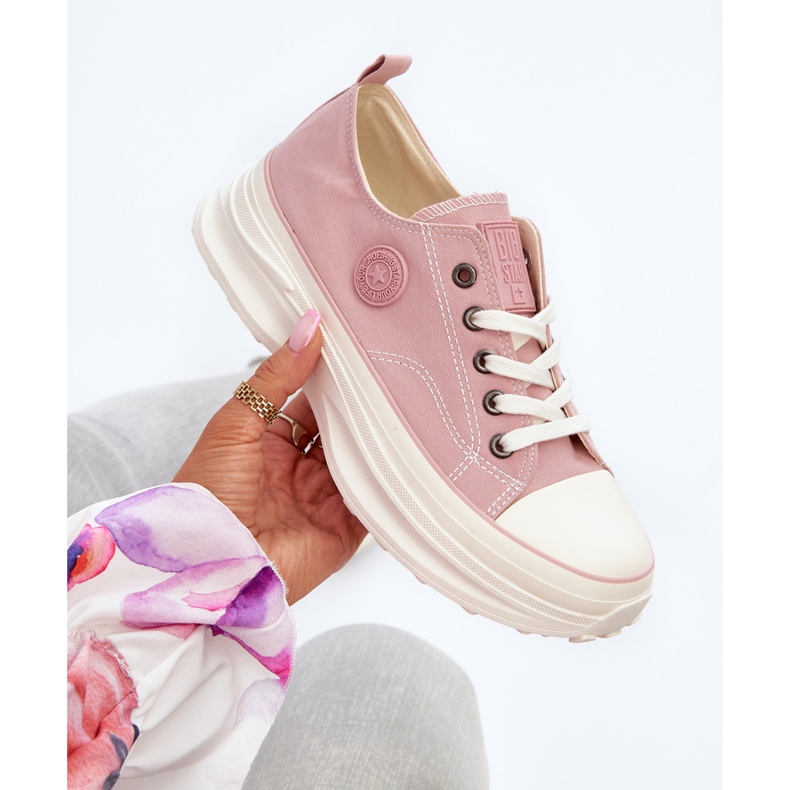 Zapatillas de mujer con suela maciza Big Star NN274129 Rosa rosado 2