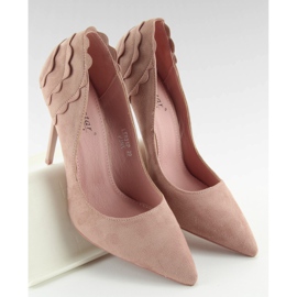 Zapatos de tacón ante con volante LE031 Rosa rosado 1 Zapatos de tacón ante con volante LE031 Rosa rosado 1