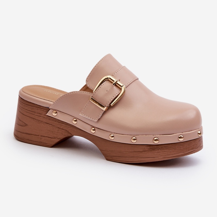 Chanclas tipo zueco Seprilla de mujer de color beige 1 Chanclas tipo zueco Seprilla de mujer de color beige 1