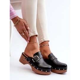 Zuecos Seprilla con hebilla de mujer de color negro 8