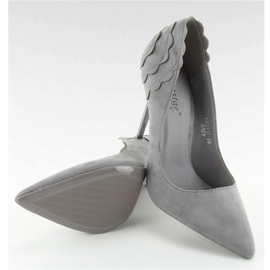 Tacones de ante con volante LE031 Gris 5