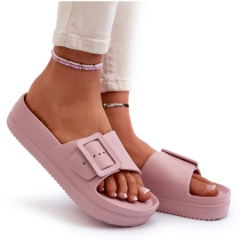 Chanclas de Mujer de Espuma con Plataforma y Hebilla Big Star NN274A663 Rosa rosado 9