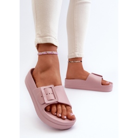 Chanclas de Mujer de Espuma con Plataforma y Hebilla Big Star NN274A663 Rosa rosado 3