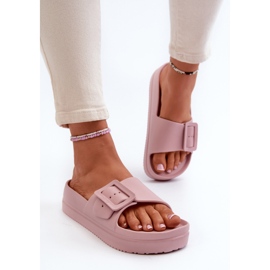 Chanclas de Mujer de Espuma con Plataforma y Hebilla Big Star NN274A663 Rosa rosado 4