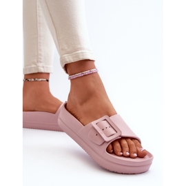 Chanclas de Mujer de Espuma con Plataforma y Hebilla Big Star NN274A663 Rosa rosado 5