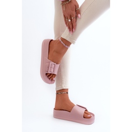 Chanclas de Mujer de Espuma con Plataforma y Hebilla Big Star NN274A663 Rosa rosado 6