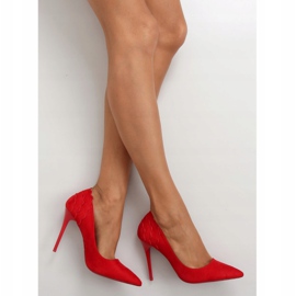 Tacones de ante con volante LE031 Rojo 3