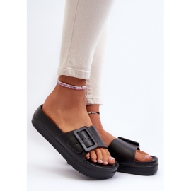 Chanclas De Mujer De Espuma En La Plataforma Con Hebilla Big Star NN274A662 Negro 2