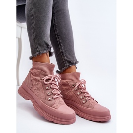 Zapatillas deportivas de mujer con parte superior elástica, rosa Kalyne rosado 8