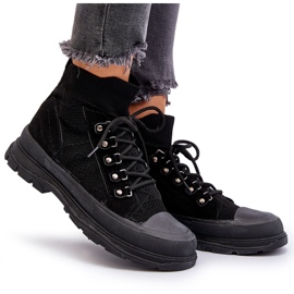 Zapatillas De Mujer Con Parte Superior Elástica Negro Kalyne 8