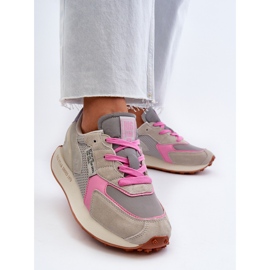 Zapatillas de Mujer con Sistema Memory Foam Plataforma Big Star NN274680 Gris-Rosa 5